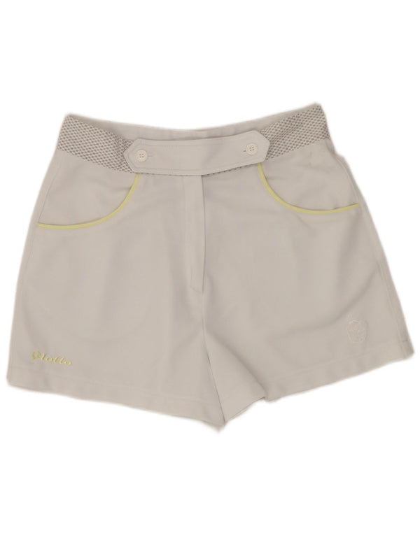 Lotto Womens High Waist Casual Shorts UK 14 Medium W28 White Polyester