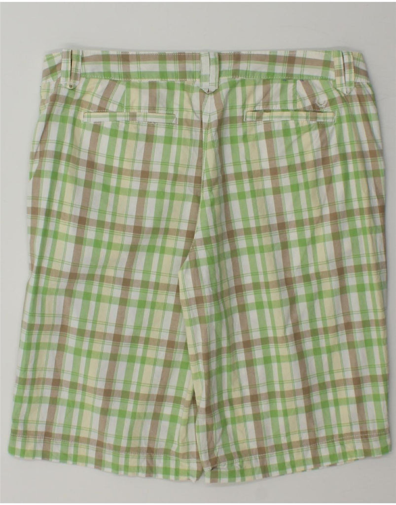 IZOD Womens Chino Shorts US 16 2XL W38  Green Check Cotton Vintage Izod and Second-Hand Izod from Messina Hembry 