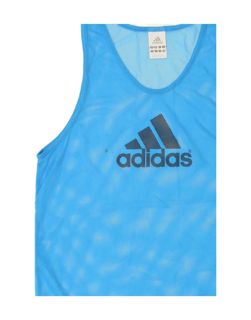 ADIDAS Womens Graphic Vest Top UK 10 Small Blue Polyester | Vintage Adidas | Thrift | Second-Hand Adidas | Used Clothing | Messina Hembry 