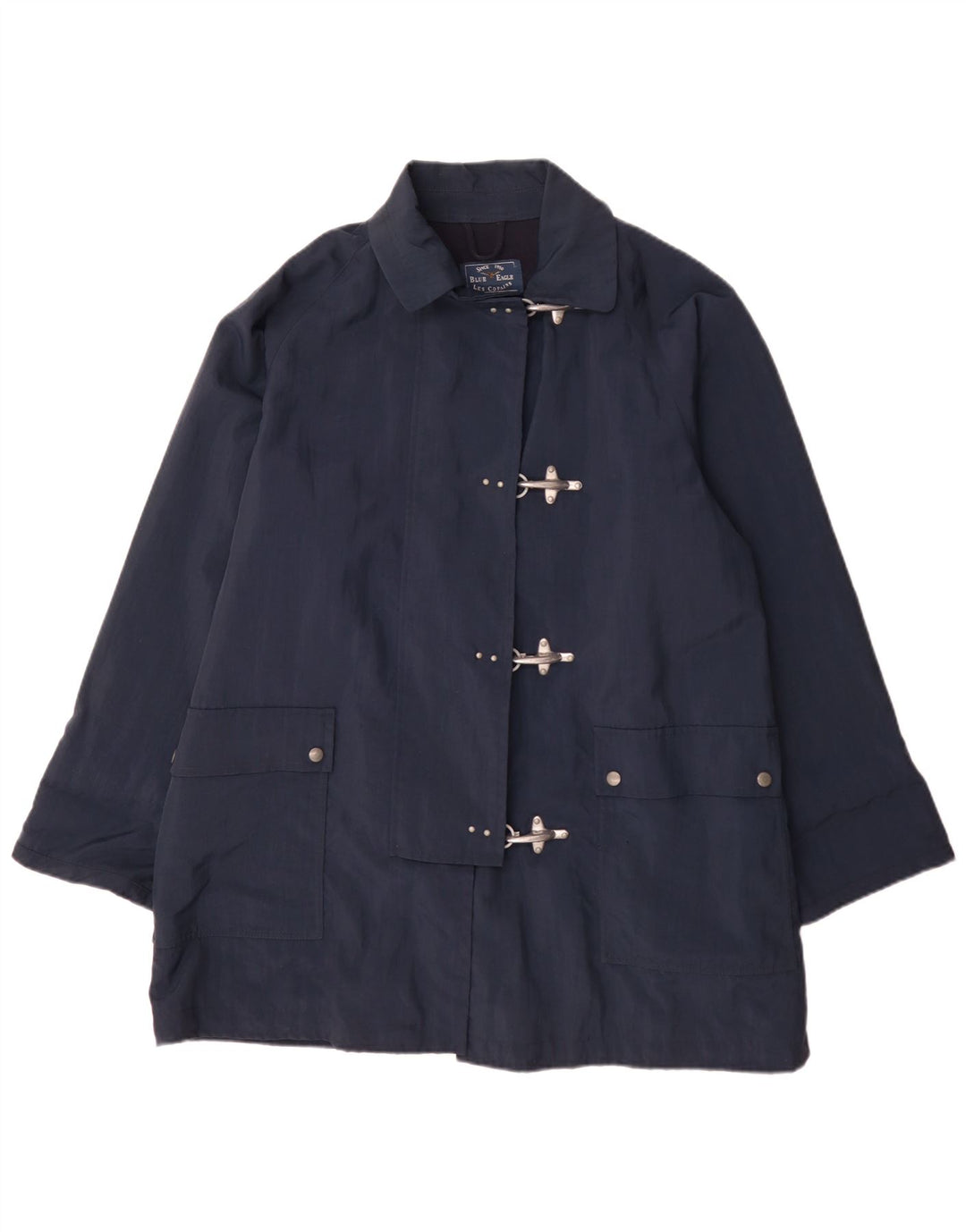 Les Copains Womens Blue Eagle Oversized Utility Jacket IT 44 Medium Navy
