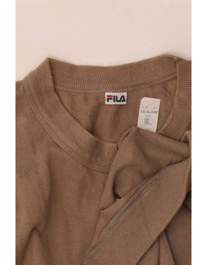 Fila Mens Graphic Sweatshirt Jumper Large Beige Cotton