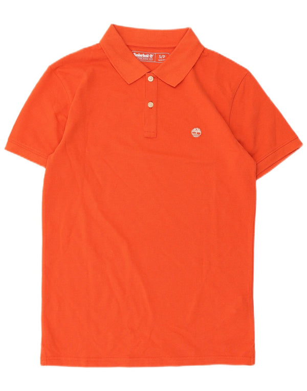 Timberland Mens Slim Fit Polo Shirt Small Orange Cotton