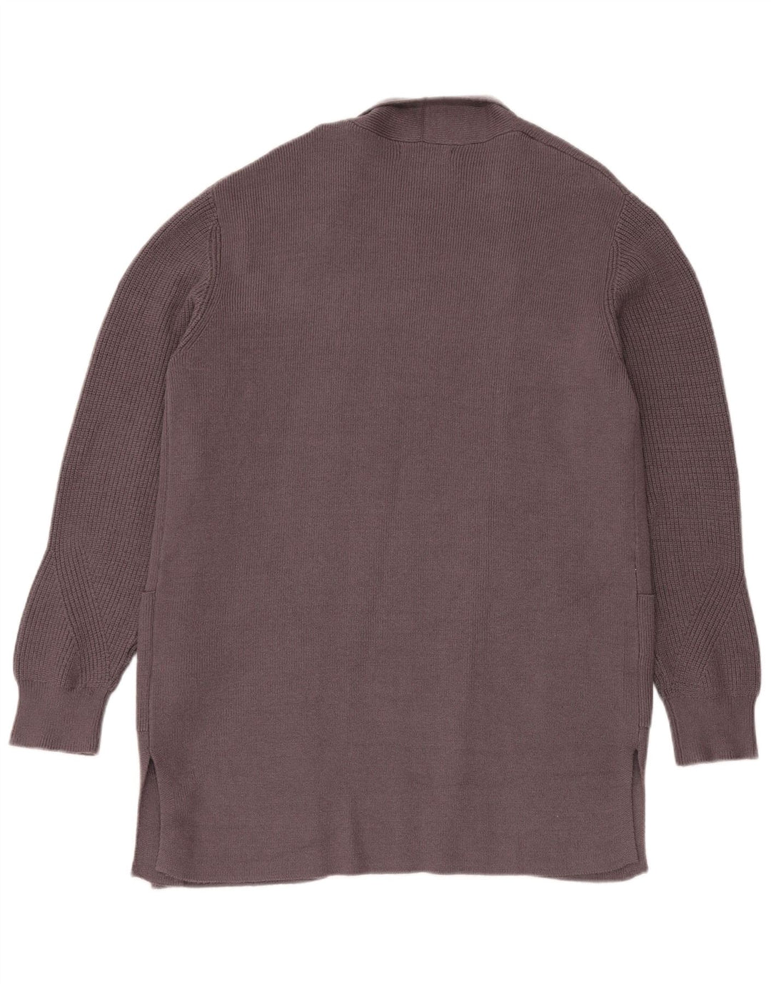 Marks & Spencer Womens Longline Open Cardigan Sweater UK 14 Large Grey