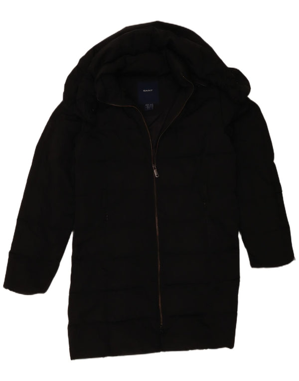 Gant Womens Hooded Padded Coat UK 16 Large Black Polyester
