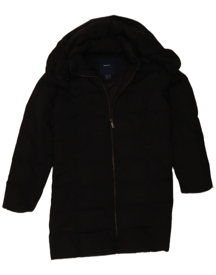 Gant Womens Hooded Padded Coat UK 16 Large Black Polyester