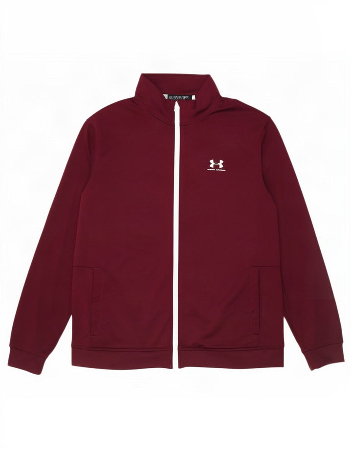 Under Armour Mens Tracksuit Top Jacket XL Burgundy Polyester