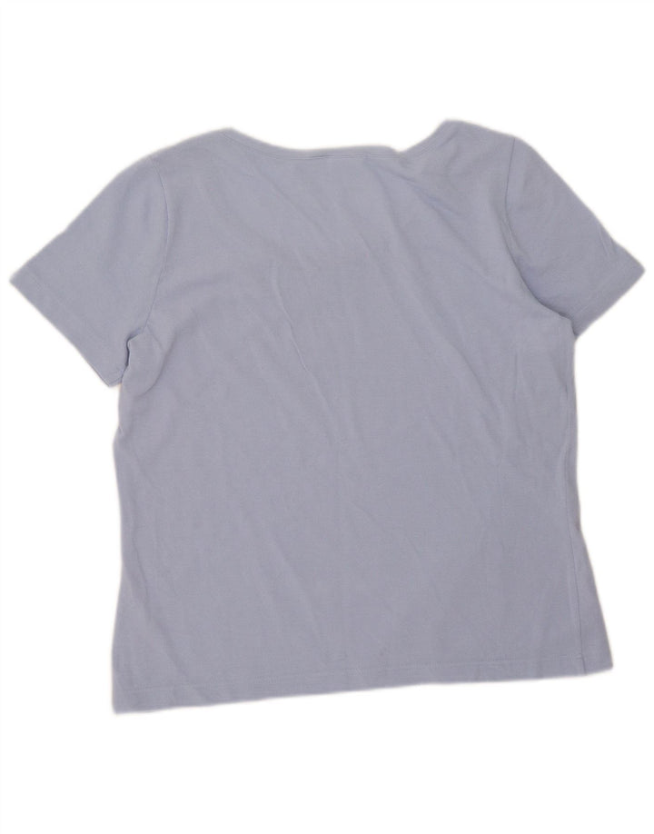 Lacoste Womens T-Shirt Top Size 44 Large Blue Cotton