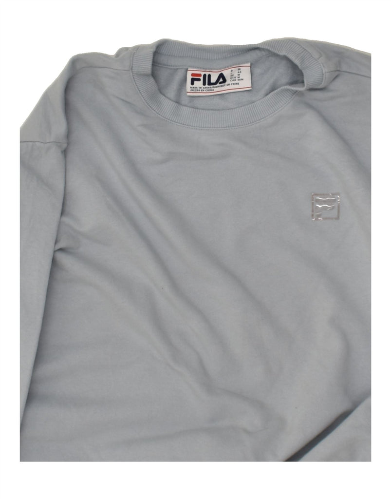 FILA Womens Sweatshirt Jumper UK 14 Medium Grey Cotton | Vintage Fila | Thrift | Second-Hand Fila | Used Clothing | Messina Hembry 