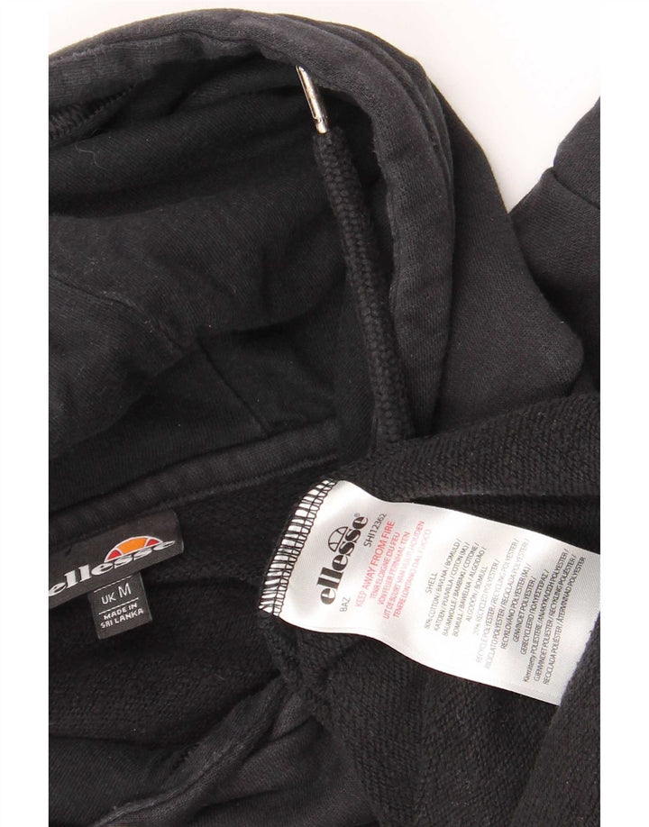 Ellesse Mens Graphic Hoodie Jumper Medium Black Cotton