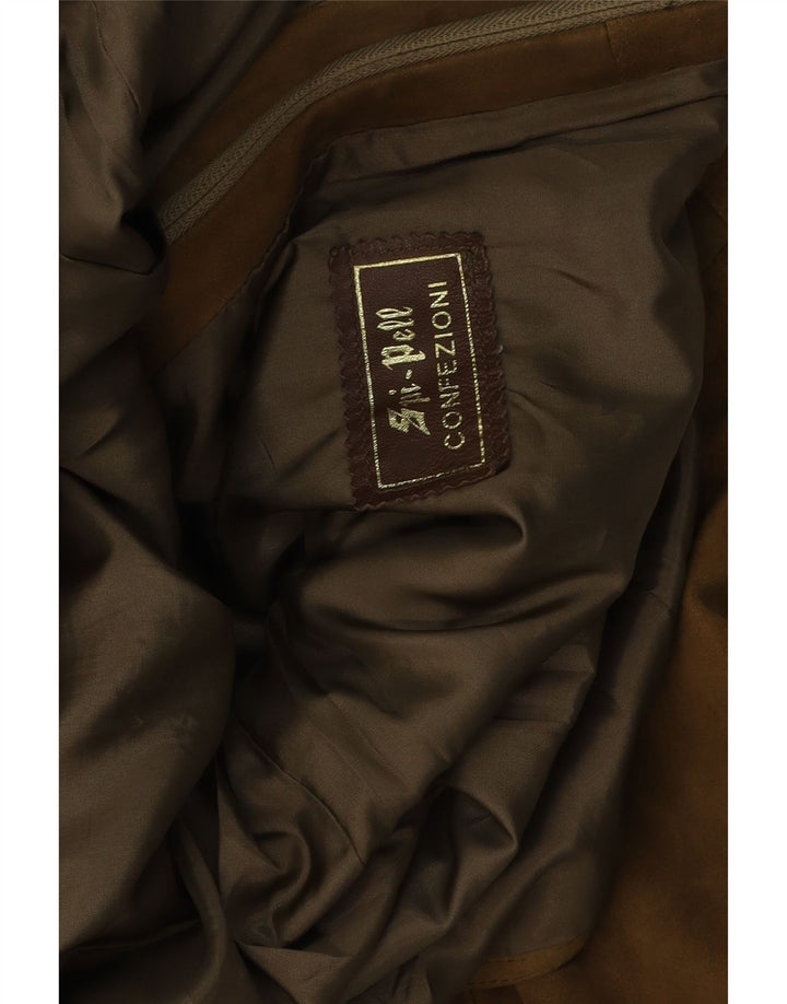 Vintage Womens Suede Jacket UK 14 Medium Brown Leather
