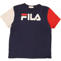 FILA Mens Graphic T-Shirt Top Medium Navy Blue Colourblock Cotton Vintage Fila and Second-Hand Fila from Messina Hembry 