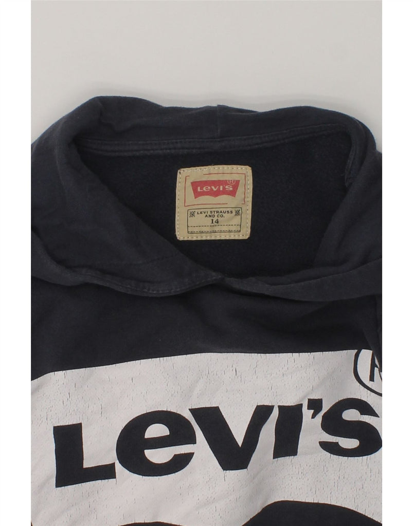 LEVI'S Boys Graphic Hoodie Jumper 13-14 Years Black | Vintage Levi's | Thrift | Second-Hand Levi's | Used Clothing | Messina Hembry 