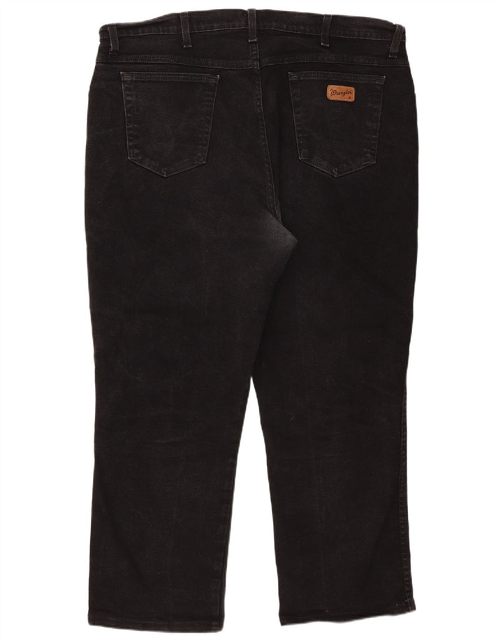 Wrangler Mens Texas Straight Jeans W42 L27 Black Cotton