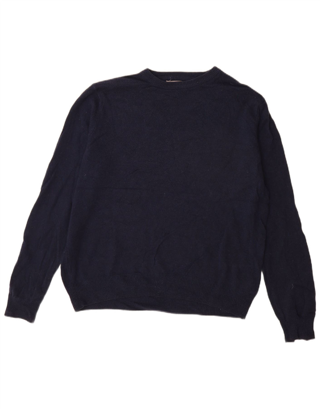 Marks & Spencer Mens Boat Neck Jumper Sweater Large Navy Blue Wool