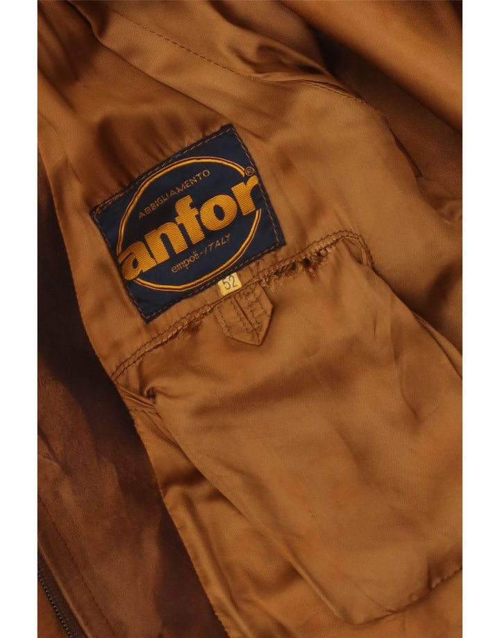 Anfor Mens Suede Bomber Jacket IT 52 XL Brown