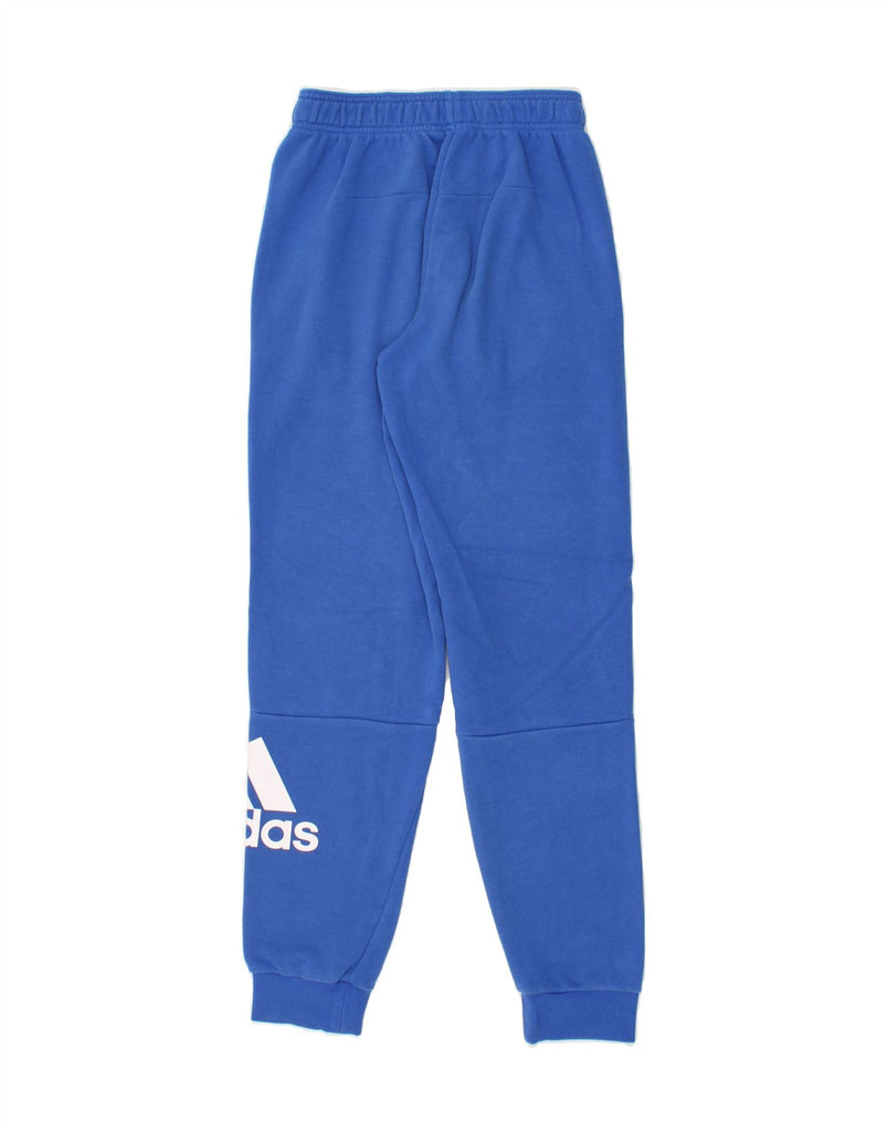 ADIDAS Mens Graphic Tracksuit Trousers Joggers XS Blue Cotton Vintage Adidas and Second-Hand Adidas from Messina Hembry 