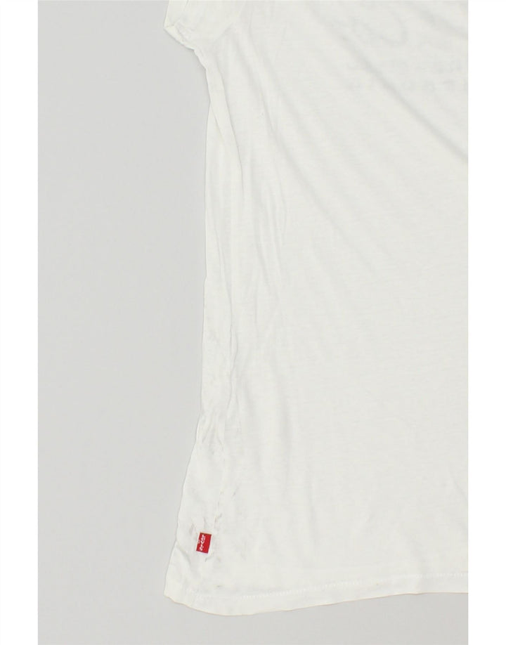 LEVI'S Womens Graphic T-Shirt Top UK 16 Large White Vintage Levi's and Second-Hand Levi's from Messina Hembry 