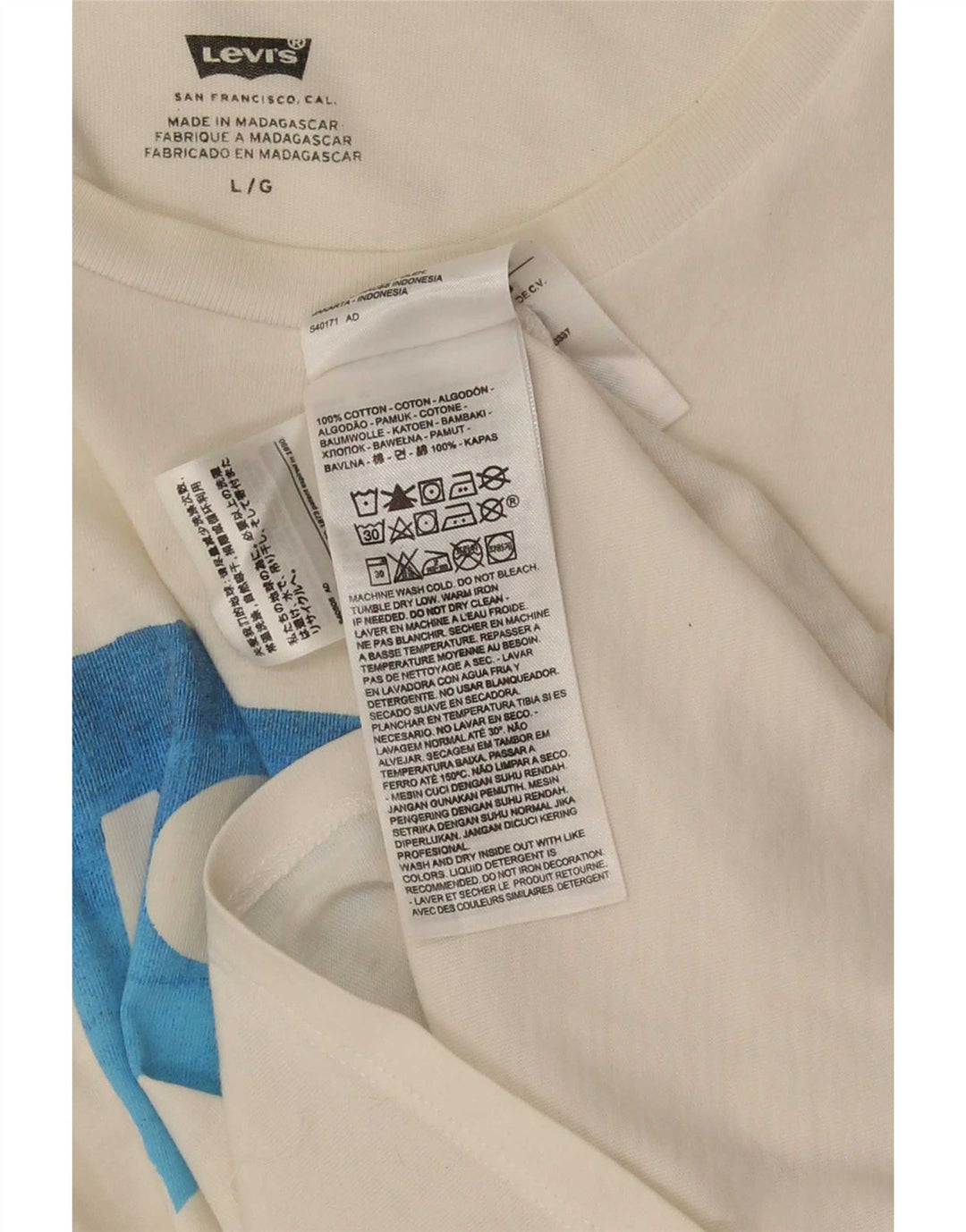 Levi's Mens Graphic T-Shirt Top Large White Cotton