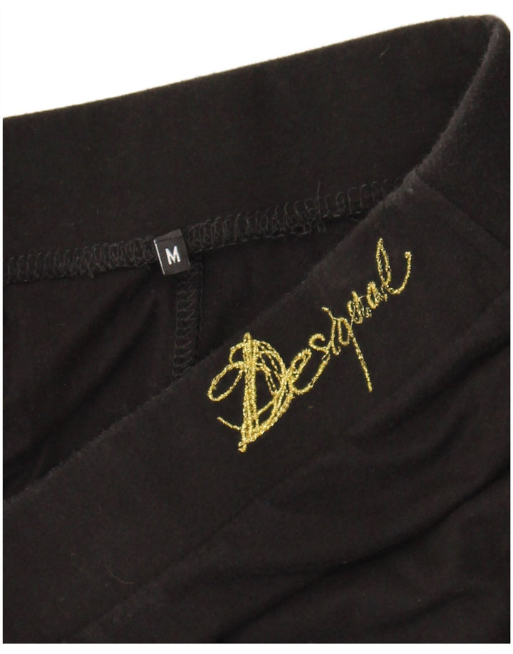 Desigual Womens Graphic Leggings UK 12 Medium  Black Paisley