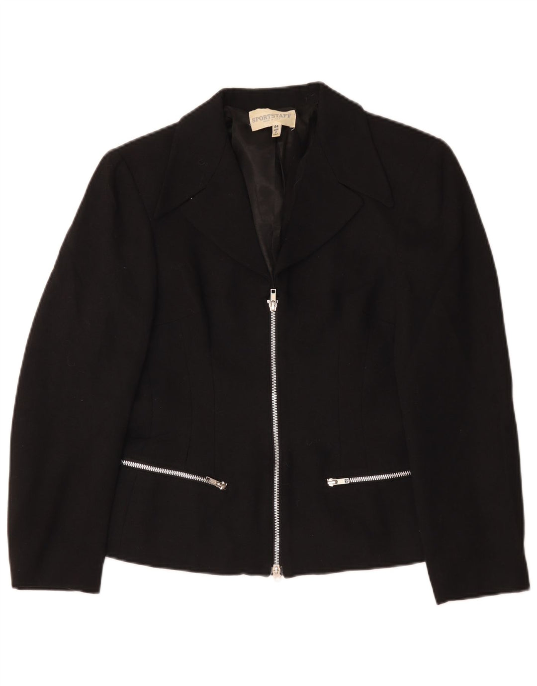Sport Staff Womens Full Zip Blazer Jacket IT 44 Medium Black