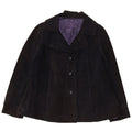 Vintage Womens 3 Button Suede Blazer Jacket UK 16 Large Navy Blue