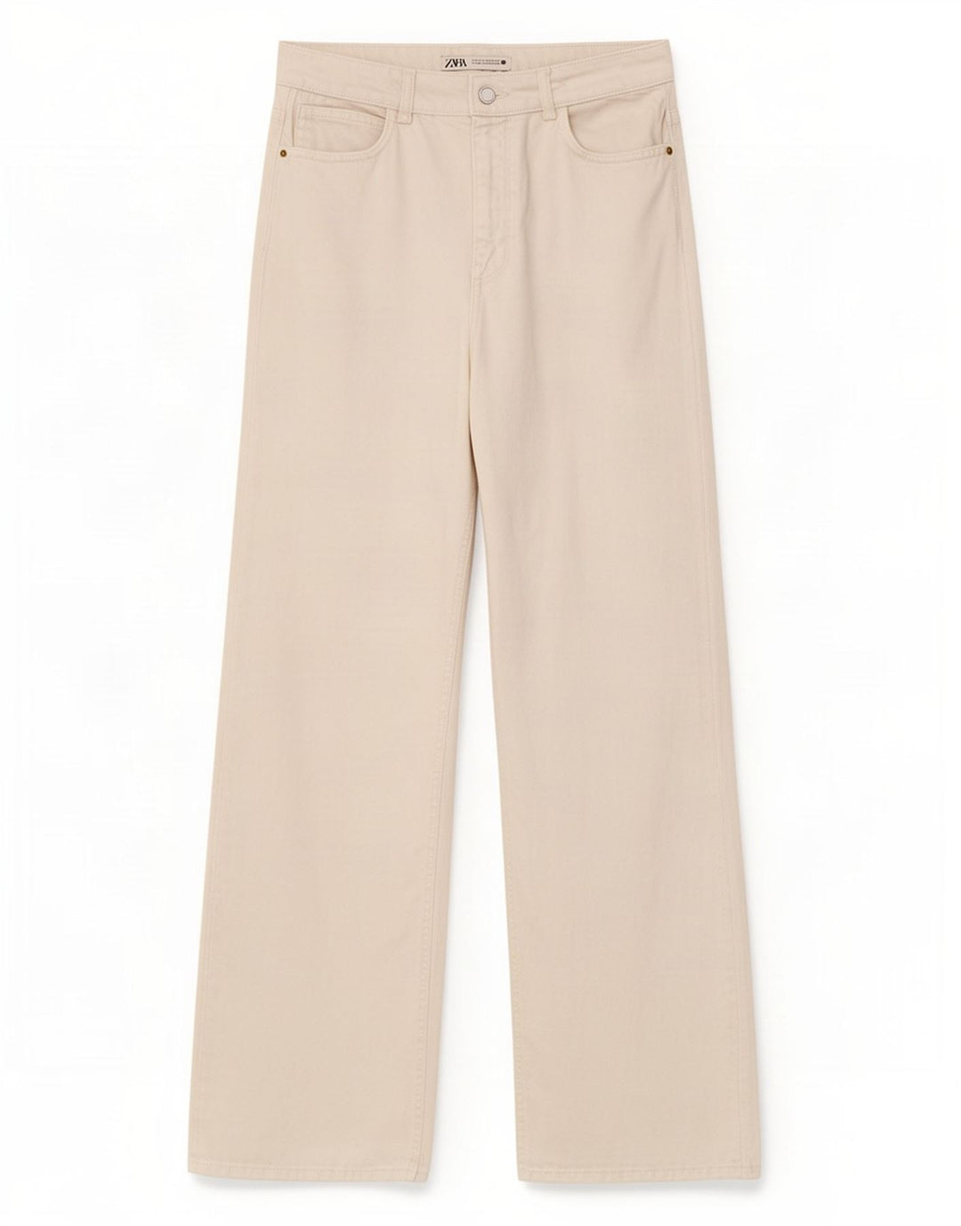 Zara Womens High Rise Wide Leg Jeans EU 40 Medium W30 L29 White