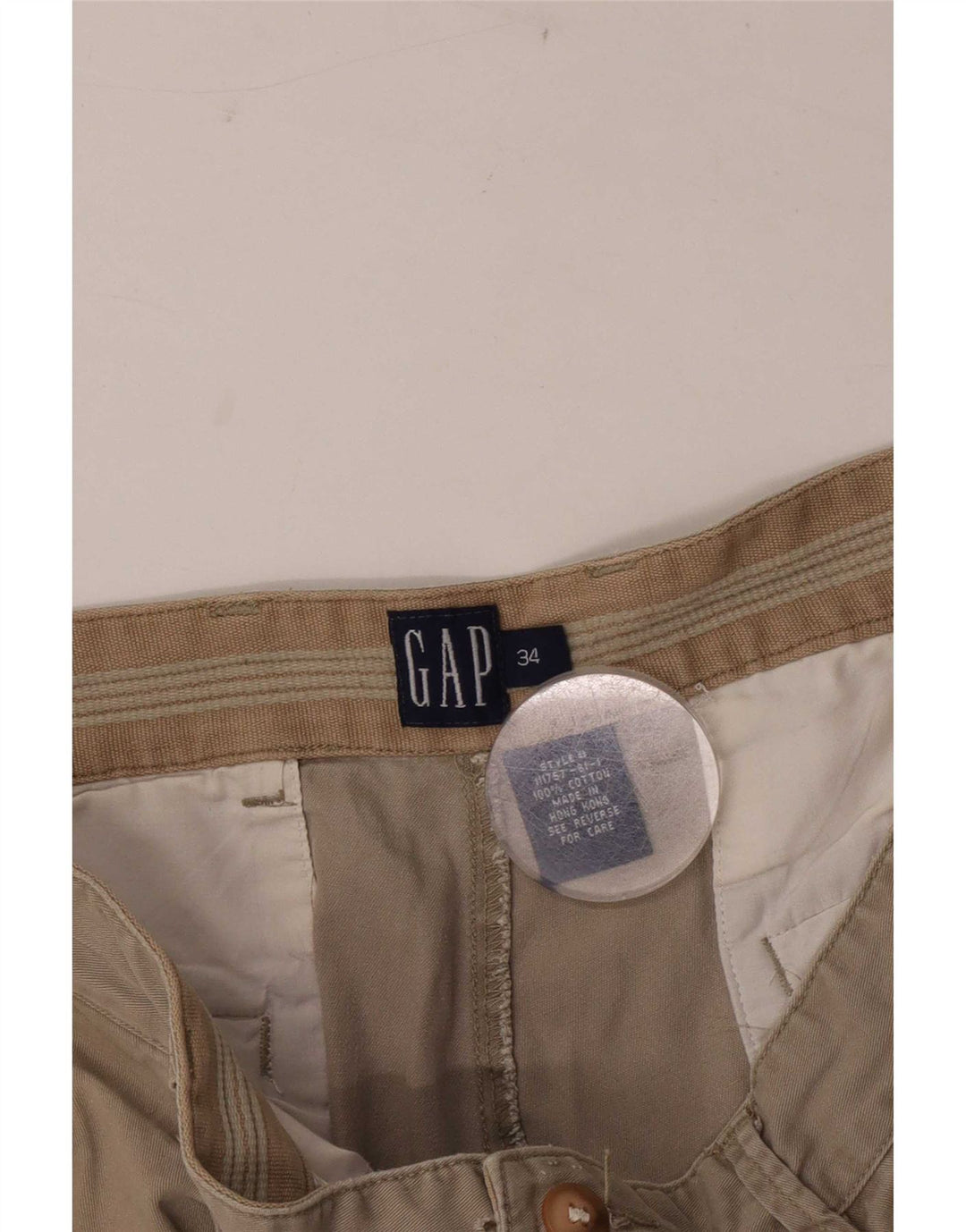Gap Mens Pegged Chino Shorts W34 Large Beige Cotton