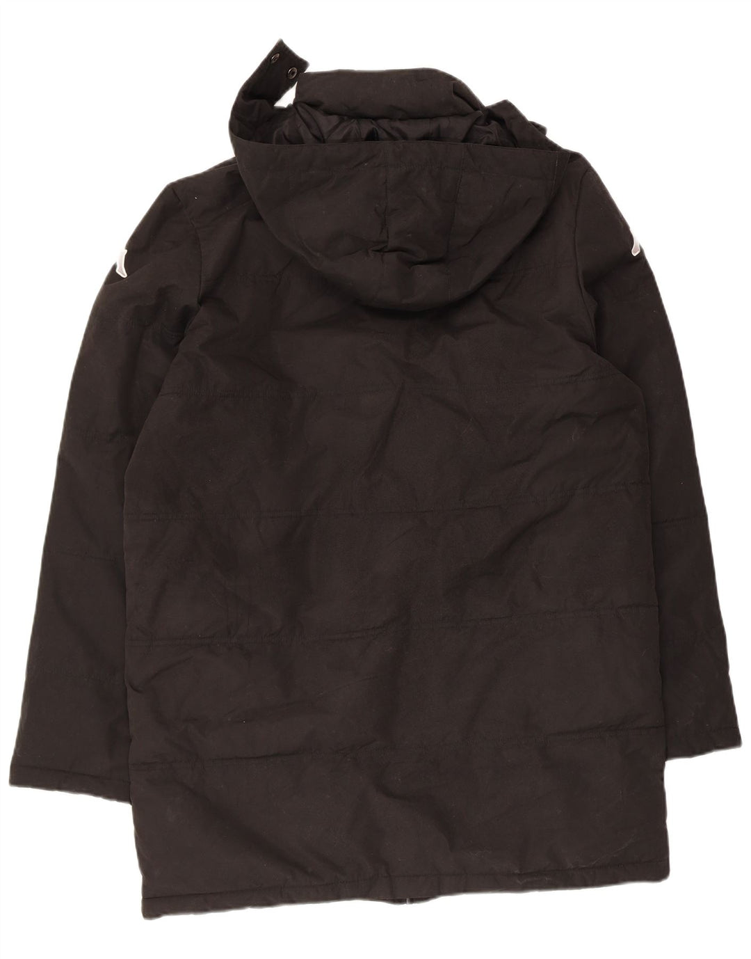 Kappa Mens Graphic Hooded Windbreaker Coat UK 38 Medium Black Polyester