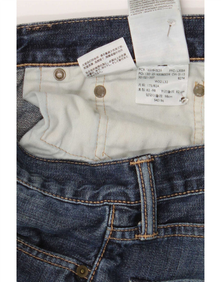 Levi's Mens 505 Straight Jeans W32 L32 Blue Cotton