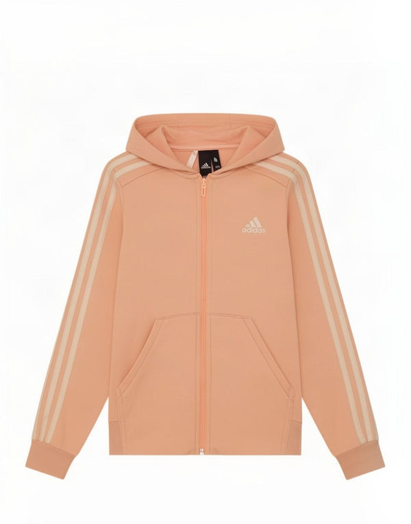 Adidas Girls Zip Hoodie Sweater 11-12 Years Pink Cotton