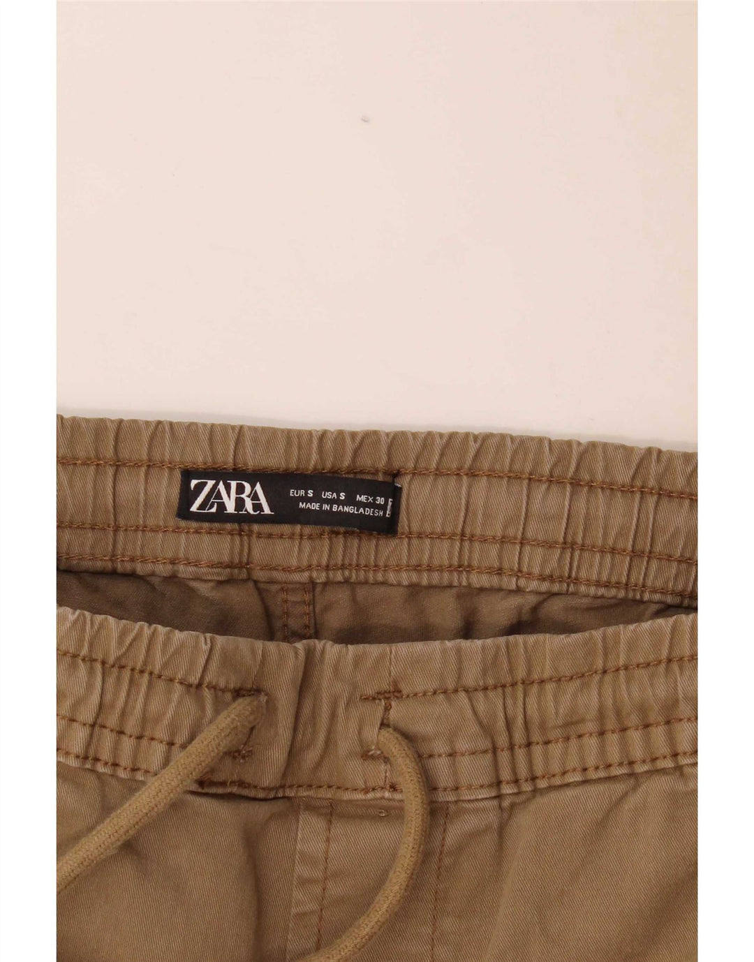 Zara Mens Crop Joggers Cargo Trousers Small W30 L25 Beige
