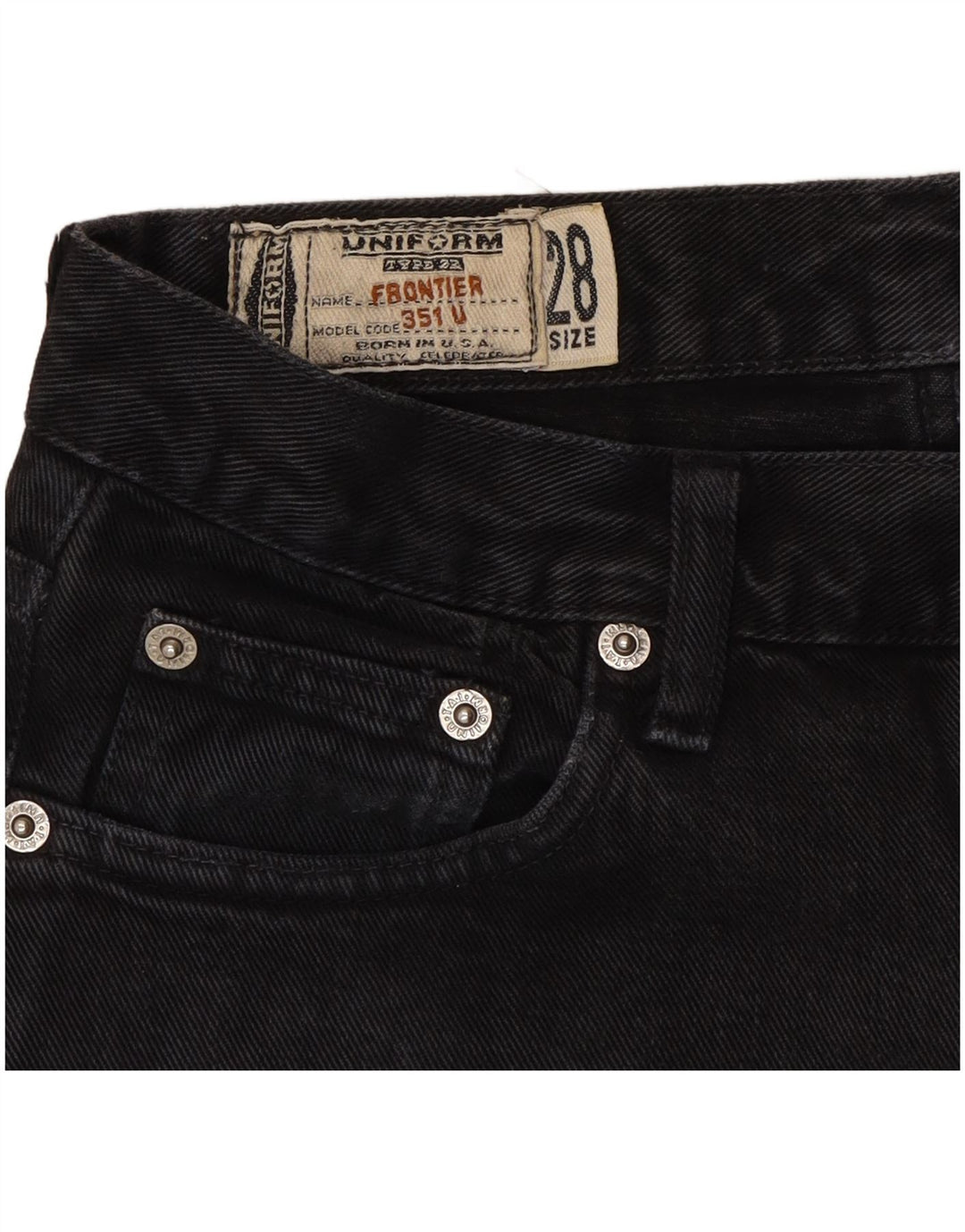 UNIFORM Womens Straight Jeans  W28 L29 Black Cotton