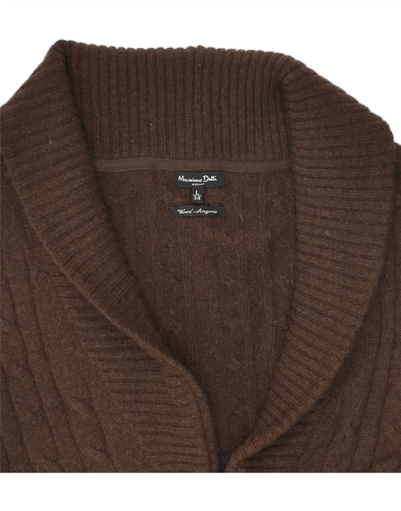 MASSIMO DUTTI Womens Cardigan Sweater UK 16 Large Brown Wool | Vintage Massimo Dutti | Thrift | Second-Hand Massimo Dutti | Used Clothing | Messina Hembry 