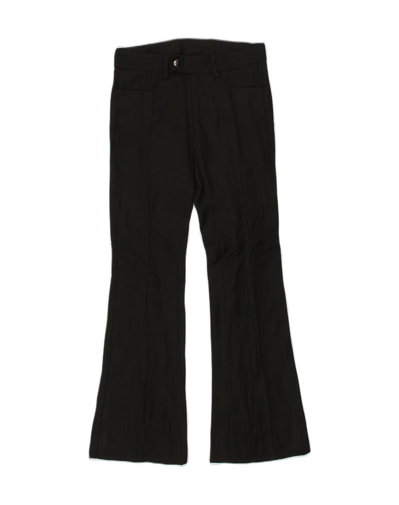 DONDUP Womens Flare Casual Trousers EU 38 Medium W28 L31 Black Wool | Vintage Dondup | Thrift | Second-Hand Dondup | Used Clothing | Messina Hembry 