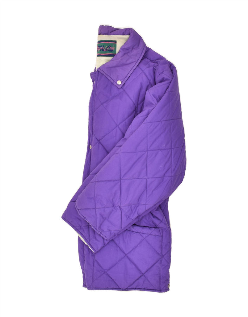 VINTAGE Mens Quilted Jacket UK 36 Small Purple Polyester | Vintage Vintage | Thrift | Second-Hand Vintage | Used Clothing | Messina Hembry 