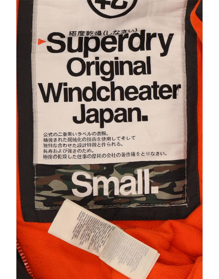 Superdry Mens Windcheater Hooded Windbreaker Jacket UK 36 Small Grey Nylon