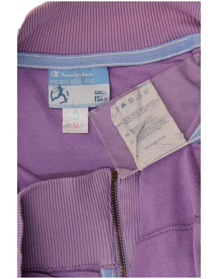 Champion Womens Heritage Fit Tracksuit Top Jacket UK 12 Medium Purple