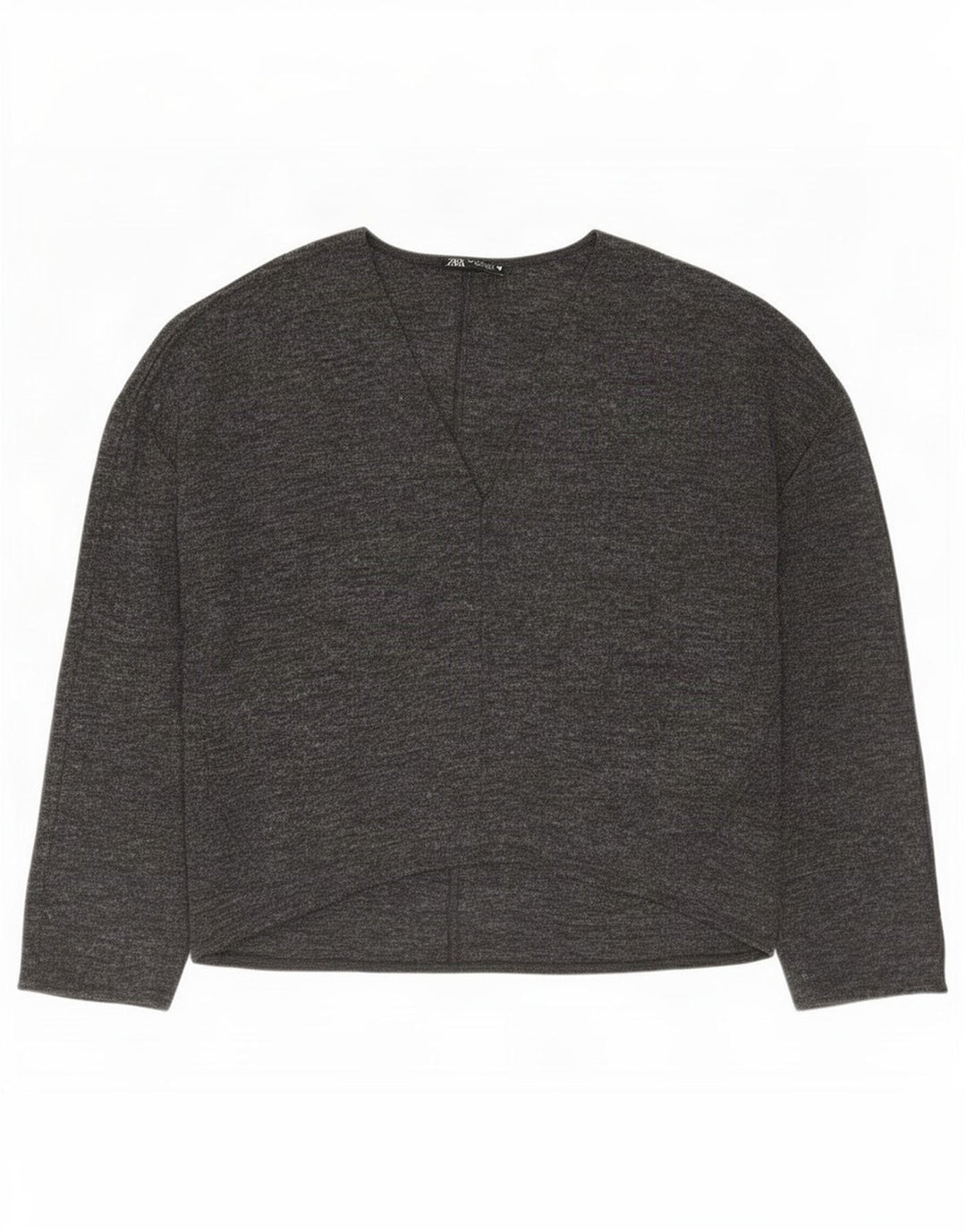 Zara Womens Oversized Blouse Top UK 10 Small Grey Flecked Polyester