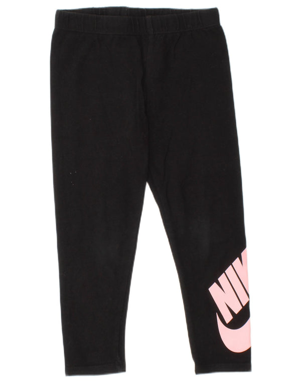 Nike Girls Graphic Leggings 4-5 Years Small Black