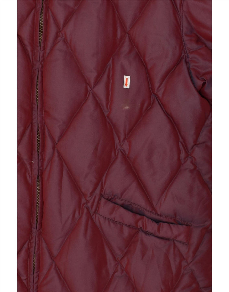 GLOBE TROTTER Womens Padded Coat UK 16 Large Burgundy Polyamide | Vintage Globe Trotter | Thrift | Second-Hand Globe Trotter | Used Clothing | Messina Hembry 