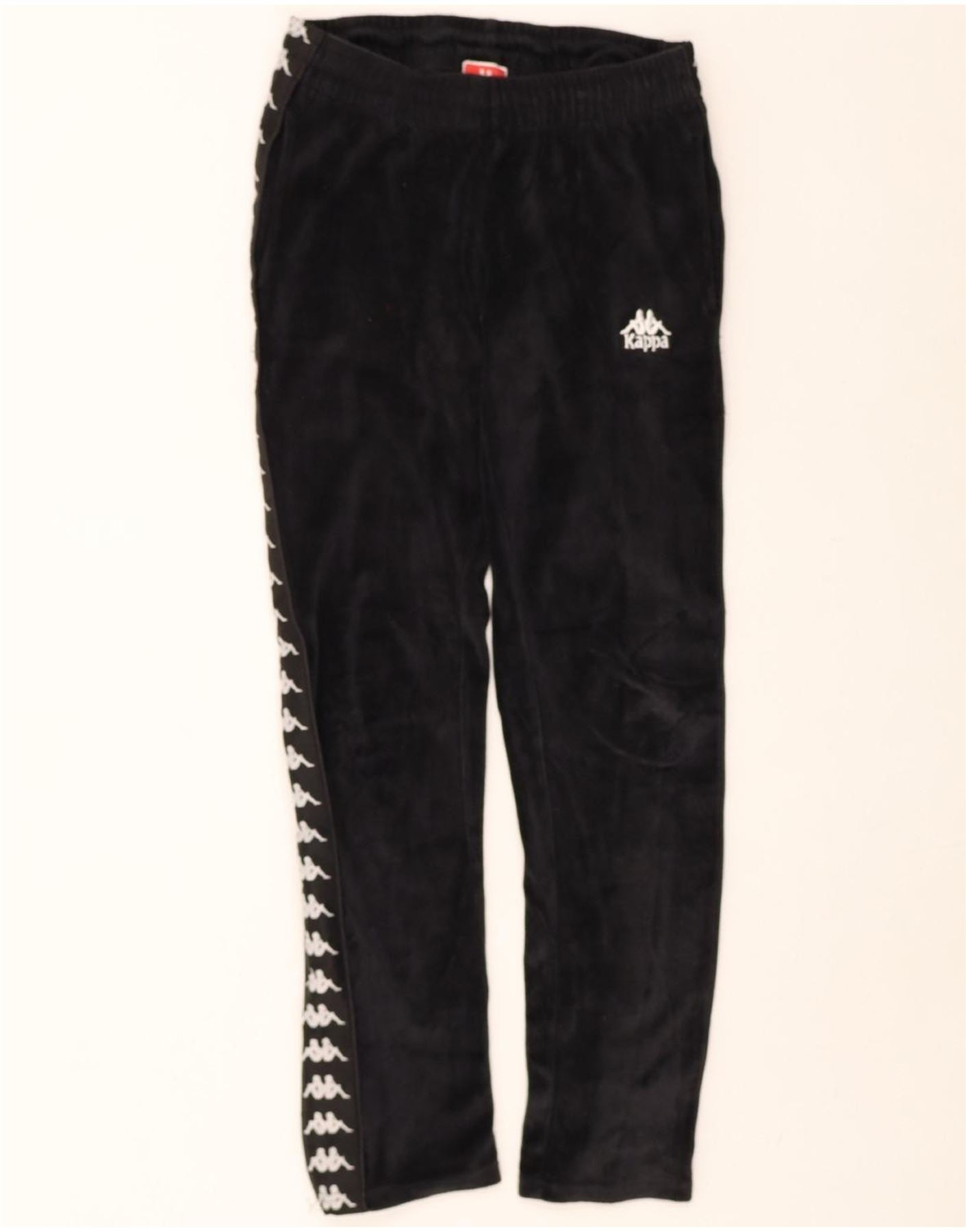 Pantalones de chándal KAPPA de terciopelo gráfico para mujer, talla 10  (Reino Unido), algodón negro