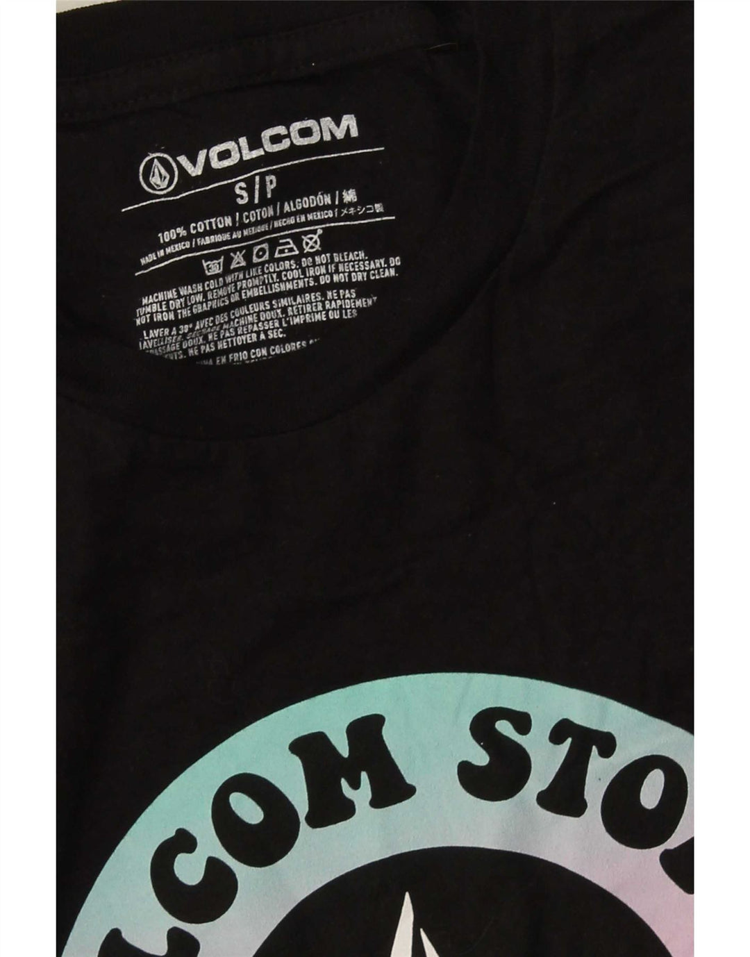 Volcom Mens Graphic T-Shirt Top Small Black Cotton
