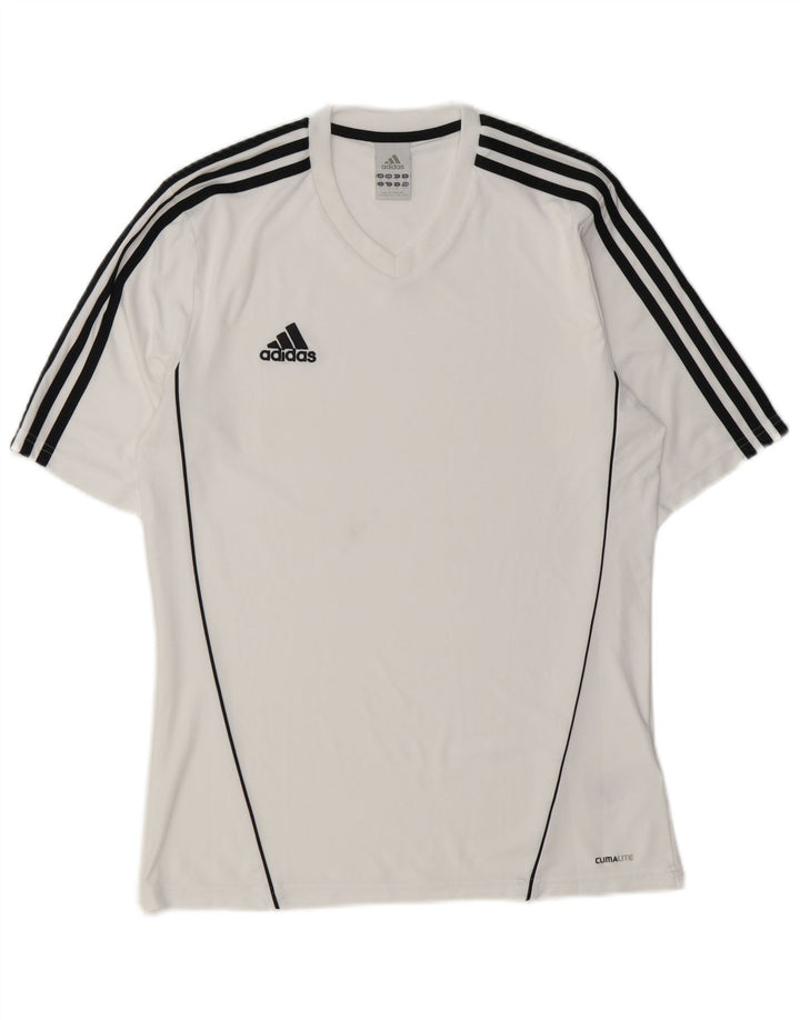 Adidas Mens Climalite T-Shirt Top Medium White Polyester