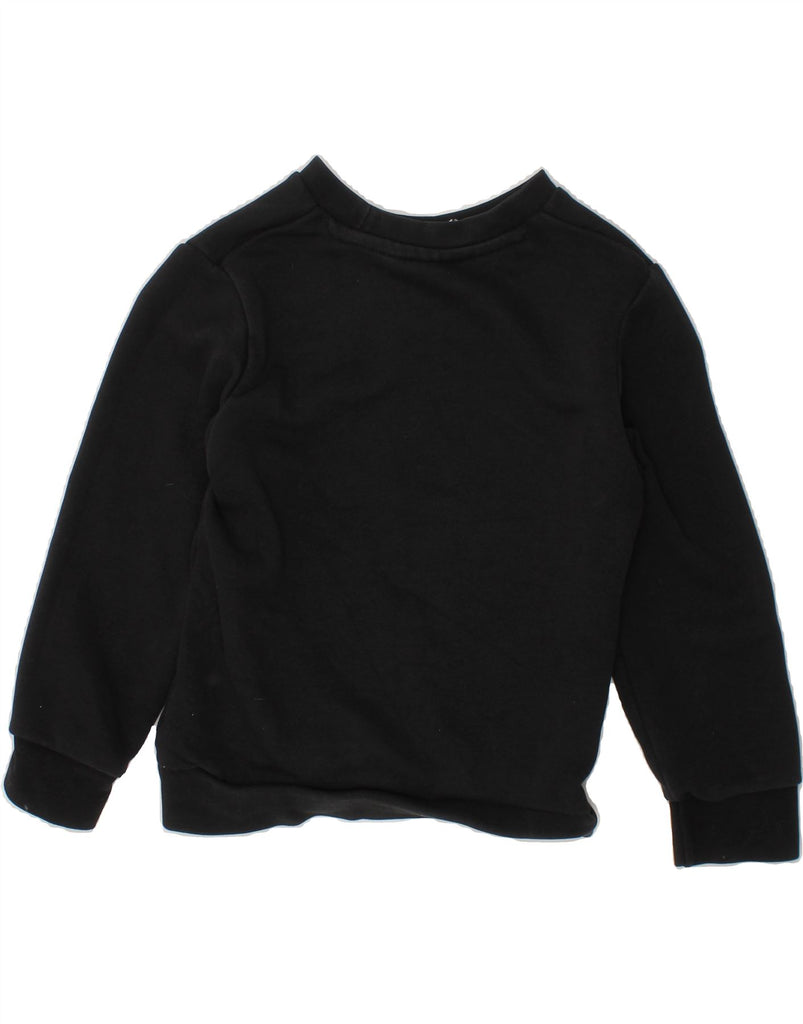 ADIDAS Boys Graphic Sweatshirt Jumper 4-5 Years Black Cotton Vintage Adidas and Second-Hand Adidas from Messina Hembry 
