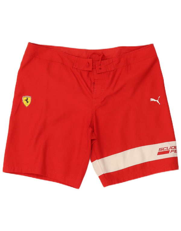 Puma Mens Scuderia Ferrari Graphic Swimming Shorts Large Red Colourblock