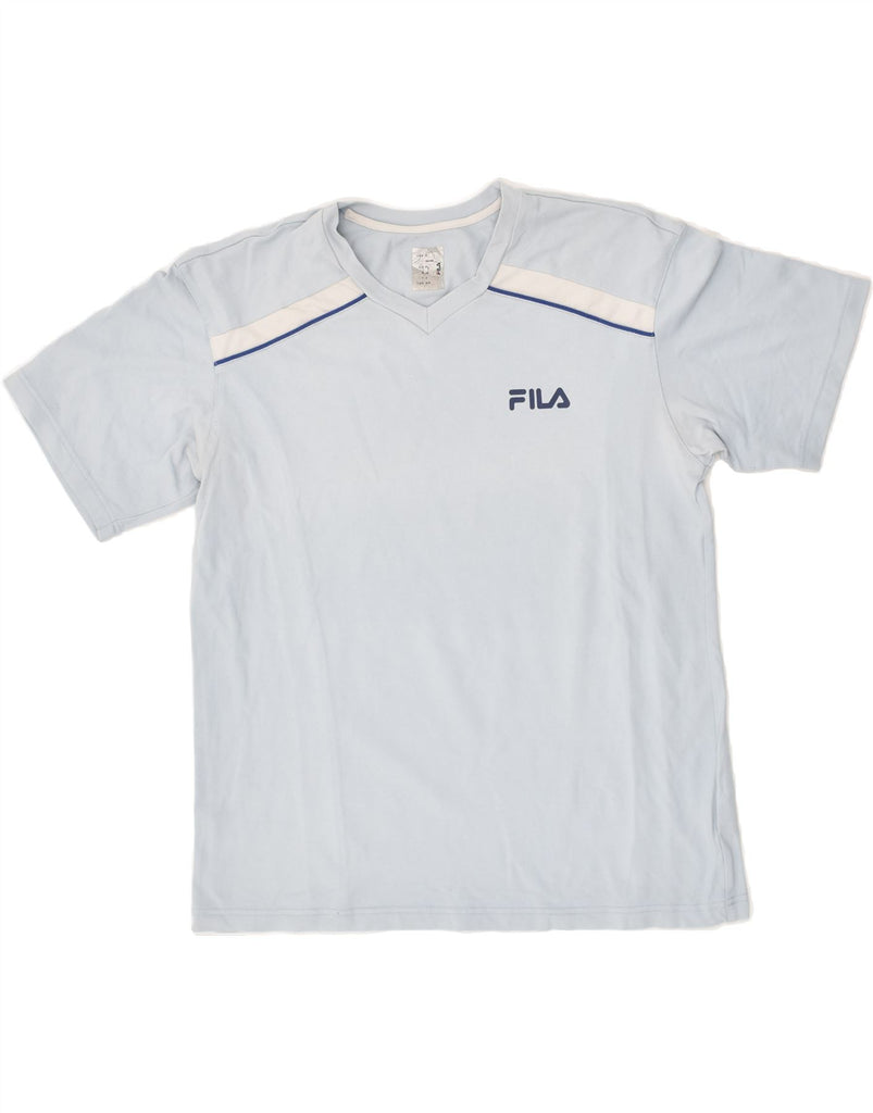 FILA Mens T-Shirt Top Small Blue Nylon | Vintage Fila | Thrift | Second-Hand Fila | Used Clothing | Messina Hembry 