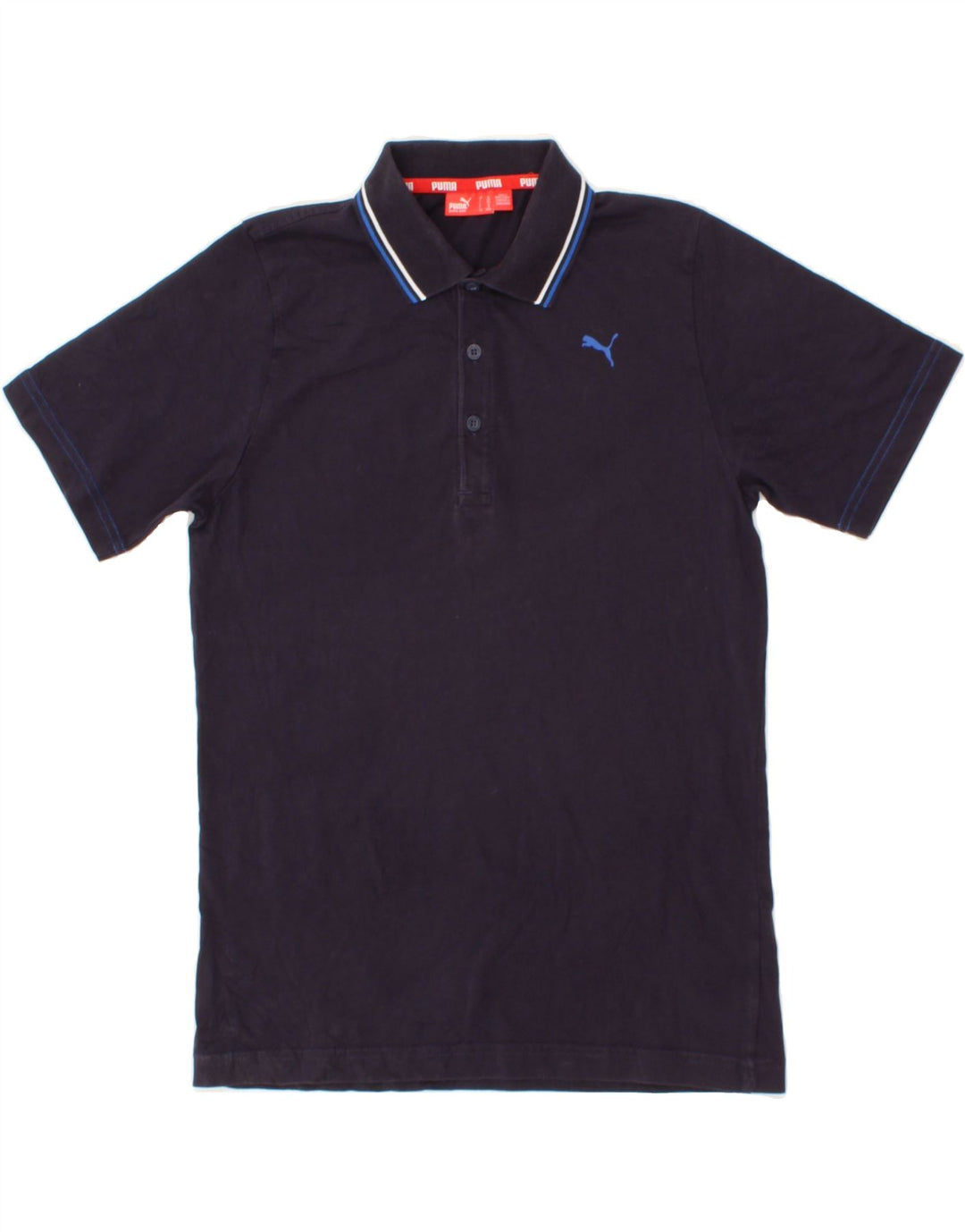 PUMA Boys Polo Shirt 13-14 Years  Navy Blue Cotton Vintage Puma and Second-Hand Puma from Messina Hembry 