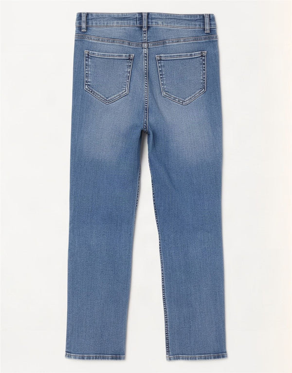 White Stuff Womens Crop Straight Jeans UK 10 Small W28 L24 Blue Cotton