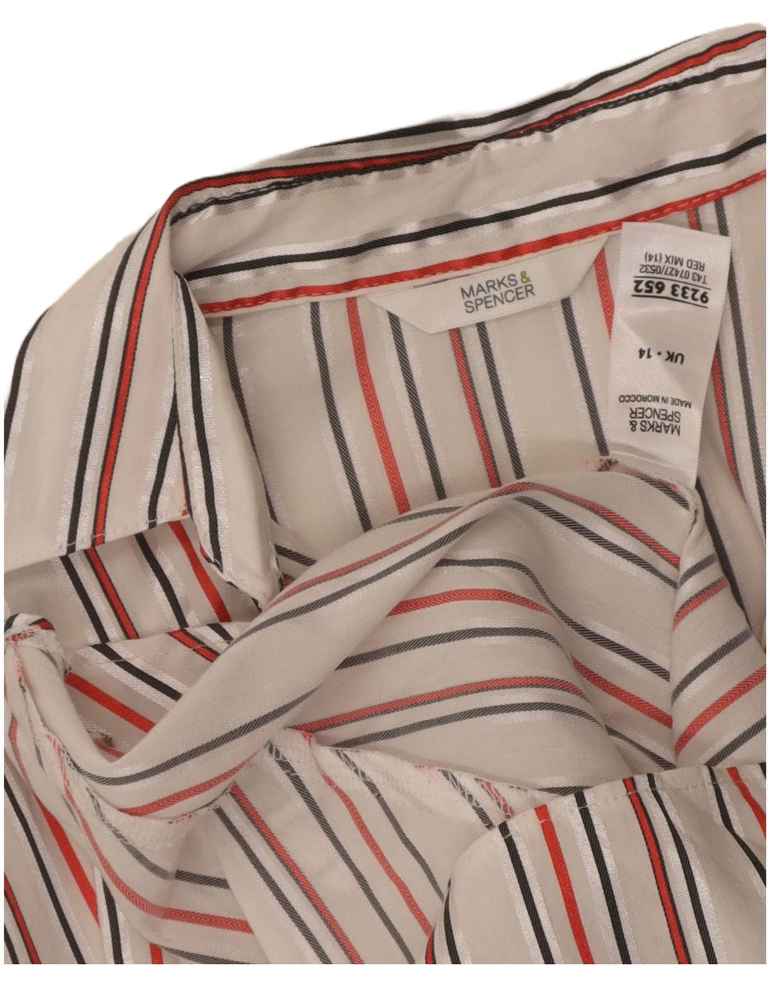 MARKS & SPENCER Womens Pullover Shirt UK 14 Medium Multicoloured Striped