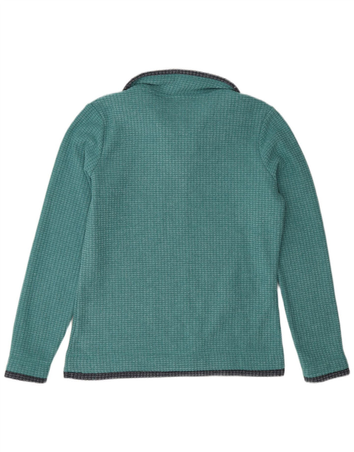 Weird Fish Womens Oversized Zip Neck Fleece Jumper UK 10 Small Green